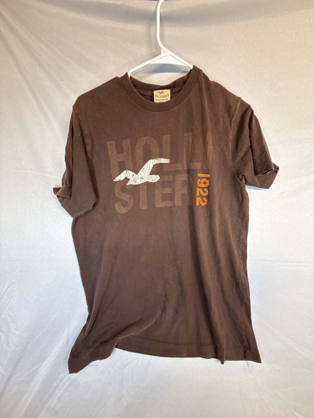 Y2K Hollister California Graphic T-Shirt Size L Brown 1922 Logo